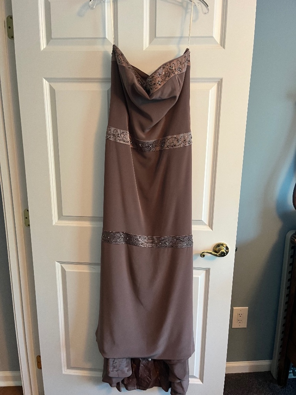 Formal Tan Mother of Bride/Groom Dress